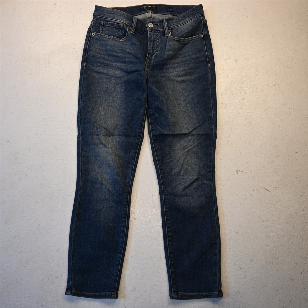 Lucky Brand 4 Mid Rise Crop Ava Dark Stretch Denim Womens Jeans